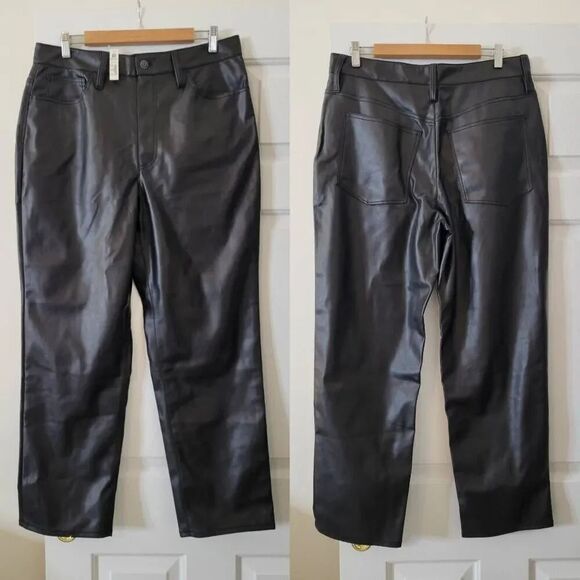 Madewell The Perfect Vintage Straight Jean, Faux Leather Edition NG511 Sz 31 NWT - Picture 2 of 10